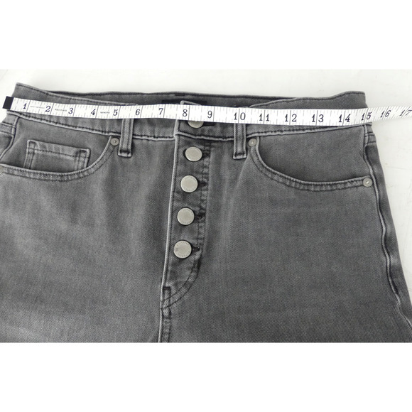 Banana Republic Womens Button Fly Jeans 30 Long Slim Straight Gray High Rise - Picture 7 of 10